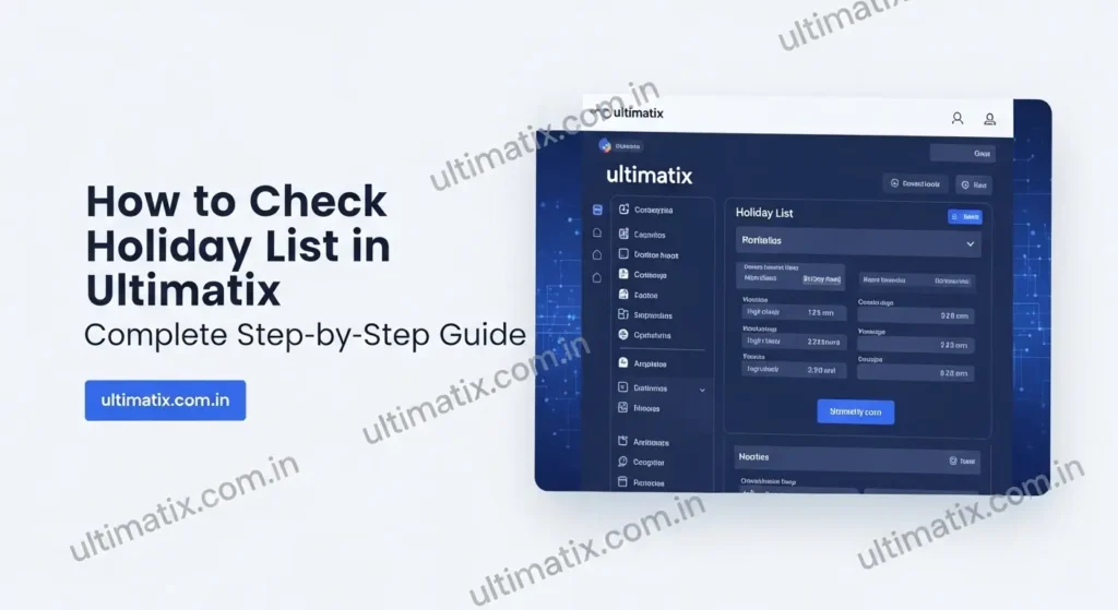 How to Check Holiday List in Ultimatix